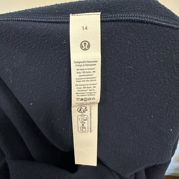 Lululemon Navy Thermal High-Rise Running Tight 28" Size 14 - Picture 7 of 7
